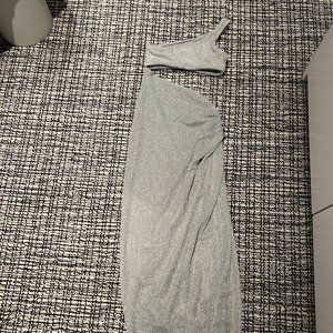Baobab one shoulder silver dress XS